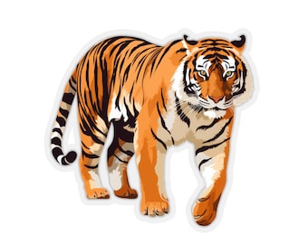Pegatina de tigre / Calcomanía de tigre / Pegatina de animal para portátil / Vinilo troquelado / Uso en interiores