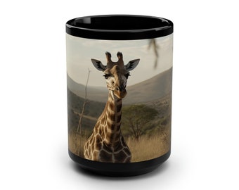 Giraffe Mug, Wildlife Ceramic Coffee Mug