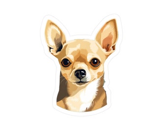 Chihuahua Sticker - Kiss-Cut Vinyl Dog Decals - Pet Car Decal - Dog Laptop Sticker