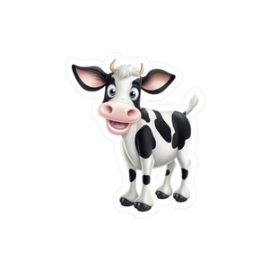 autocollant vache | Sticker animal en vinyle | Sticker pour ordinateur portable | Sticker voiture | Sticker animal de la ferme à découper | Sticker fenêtre