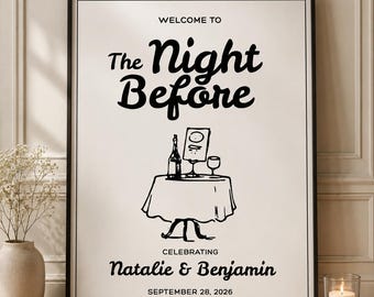 The Night Before Rehearsal Dinner Sign, Wedding Welcome Dinner Sign, Editable Canva Wedding Weekend Welcome Party Template, Digital Download
