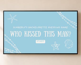 Who Kissed This Man Bachelorette Guessing Game, Last Splash Mermaid Theme, Editable Party Template, Last Toast on the Coast, Coastal Cowgirl