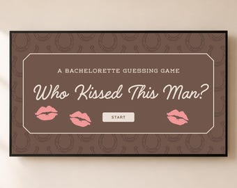 Qui a embrassé cet homme jeu de devinettes, modèle de fête modifiable Last Rodeo Girls Night, téléchargement numérique Canva, Nashville Bach