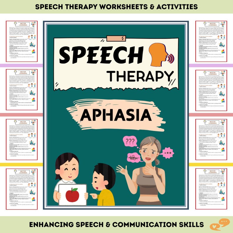 Aphasia Speech Therapy Worksheets Pack PDF Digital Download for Stroke ...