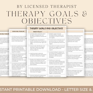 Therapy Goals and Objectives Bundle: Therapist Reference Sheets (Digital Download)