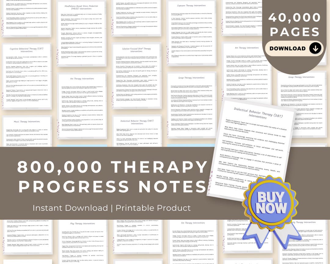 Therapy Progress Notes Mega Bundle: 100 Client Workbooks (digital ...