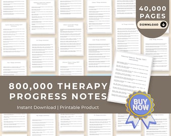 Therapy Progress Notes Mega Bundle: 100 Client Workbooks (Digital Download)