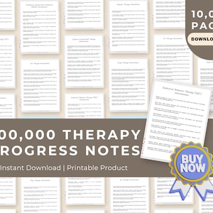 Therapy Progress Notes MEGA Bundle: 100 Client Workbooks (PDF)