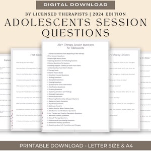 Adolescent Therapy Session Questions, Counseling Questions, Therapy Questions, Therapy Questionnaire, Therapy Tools, Therapy Notes