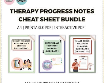 Therapy Progress Notes Phrases - Mental Health Documentation (Printable PDF)