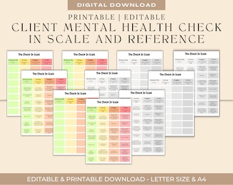 Client Mental Health Check-In Scale: Therapist Tool (Digital Download)