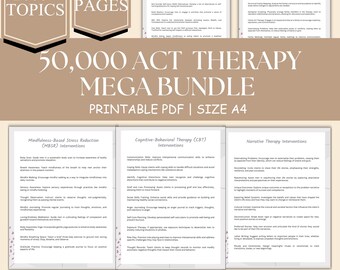 Paquete de intervenciones terapéuticas ACT: más de 50 000 hojas de trabajo (PDF)