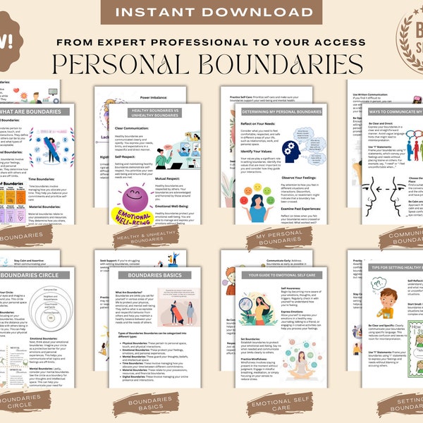 Personal boundary worksheets, therapy worksheets, personal space, couples therapy, psychologist resources, SEL, healthy relationships, DBT,