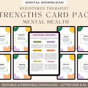 The Strengths Based Card Pack for Self-Esteem and Mental Health Support | Tool for Therapists and School Counsellors for Self-Esteem