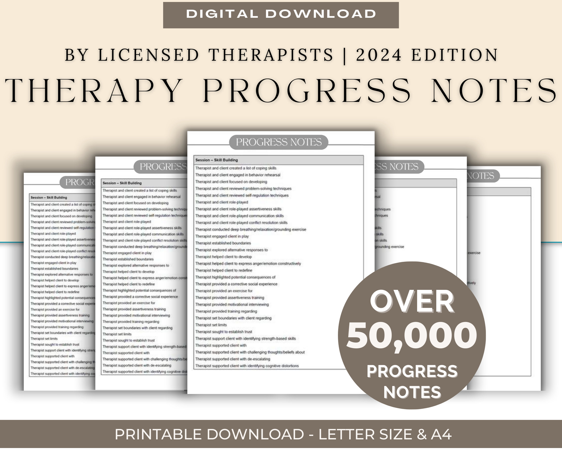 MEGA BUNDLE: ALL Therapy Progress Note Statements | Therapy Progress Notes, Therapy Notes, Counseling Statements, Counselor Notes