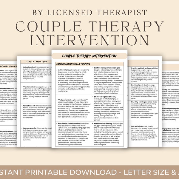 Couples Therapy Interventions, Marriage Counselling, Relationship Therapy Intervention List, Couples Therapy Notes, Therapist Cheat Sheets