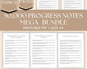 Therapy Progress Notes Sentence Starters - Documentation Guide for Writing Therapeutic Notes, Therapist Tools & Resources