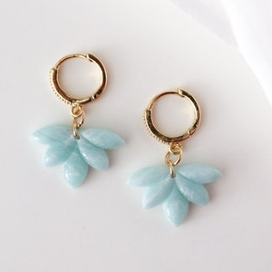 Light Blue Huggies Dangle Earrings | Handmade Polymer Clay | Statement Dangle Earrings | Wedding Earrings | Bridesmaid Earrings