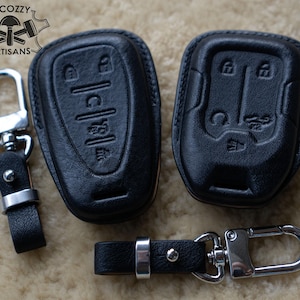 Custom Chevrolet Chevy Malibu Trax Car Key Cover Leather, Chevrolet Camaro Cruze Traverse Spark Equinox Sonic Fob Remote Leather Case Color