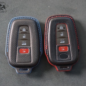 Toyota Leather Key Fob Cover Case | Smart Key Remote Holder & Protector | Fits 2025–2026 Camry Hybrid, RAV4, Venza, Tundra Custom Keychain