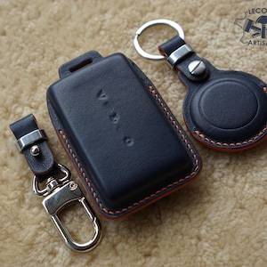 Funda de cuero personalizada para control remoto con llavero Volvo EX30, funda de cuero para llavero sin llave Volvo EX90 2024 2025, accesorios para EX30 EX40