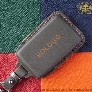 Funda para llavero Volvo EX30 EX90, color personalizado para mando a distancia Volvo sin llave, soporte para llavero eléctrico Volvo, accesorios de cuero para llaves Volvo Ex90
