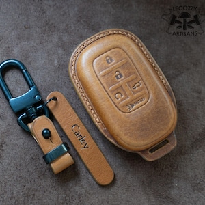 2022 - 2026 Honda Leather Key Case, CR-V, HR-V, Pilot, Honda Passport, Ridgeline,  2025 Odyssey Fob Holder, Custom Honda Key Cover Keychain