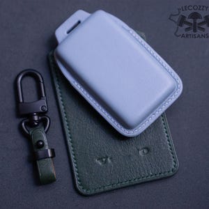 Custom Volvo Polestar Leather Key Fob Cover, 2018-2026 Volvo EX30 EX90 Key Case, Polestar 3 4 Leather Keychain, Airtag Case, Hid RFID Tags