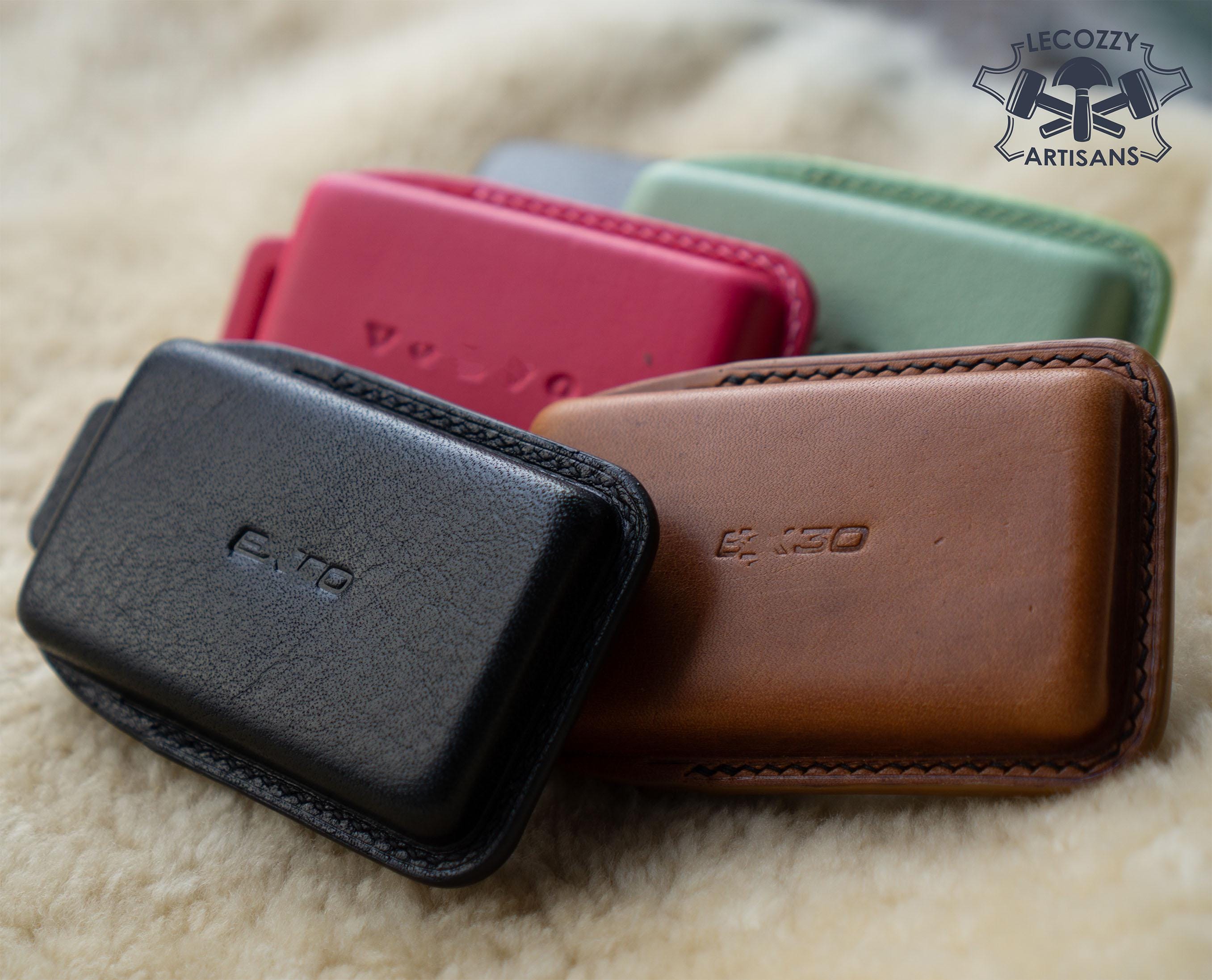 Leather Case for Volvo EX30 Key Tag Remote, 2024 2025 Volvo EX30 Keyless Fob Leather Cover, Key Shell Accessories for Volvo EX30 Car Key