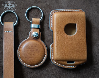 Custom Volvo Leather Key Fob Cover Key Case Holder | Leather