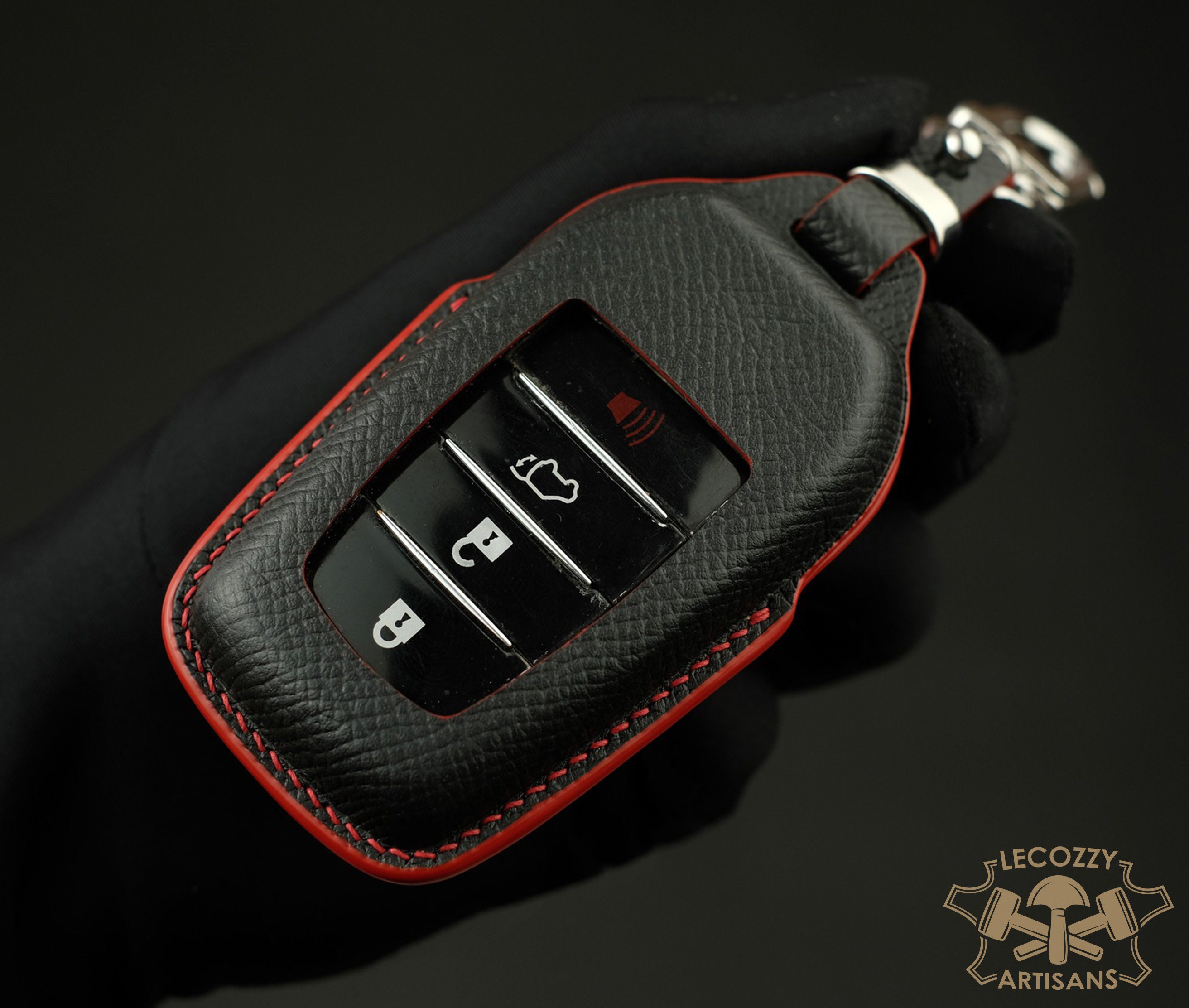 Coque Clé Voiture TPU Toyota C-HR, Prado, Prius, Camry, Corolla, RAV4 - Protection 2 Boutons Doré Gris