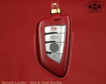 Custom Bmw Leather Key Fob Cover, Bmw Series Key Fob Case, F98 X4M LCI, G18 X5, G07 X7, G70 Series, G09 XM, U11 X1, Bmw 4 buttons key fob