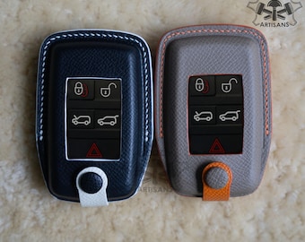 Custom Leather Case Cover for Land Rover Key Fob Remote Personalize Range Rover Keyless Cover, Range Rover Sport Discovery Defender Sleeve