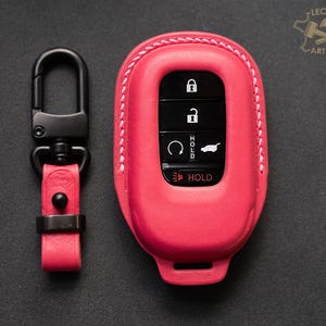 Custom Leather Case for Honda Car Key, Suitable for CR-V, HR-V, Pilot, Honda Passport, Ridgeline, Odyssey Key Fob Cover, Leather Keychain