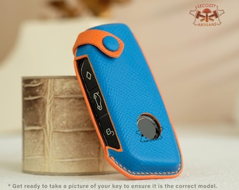 Custom Bmw Leather Key Fob Cover, Bmw Series Key Fob Case, F98 X4M LCI, G18 X5, G07 X7, G70 Series, G09 XM, U11 X1, Bmw 3 buttons key fob