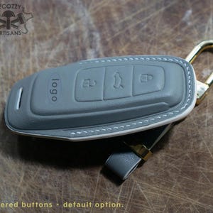 Personalized Leather Key Cover for Audi e-tron GT, Q8, Q4, A6, A7, A8 | Custom Audi Accessory, Handmade Fob Case, Leather Sleeve Car Key image 2