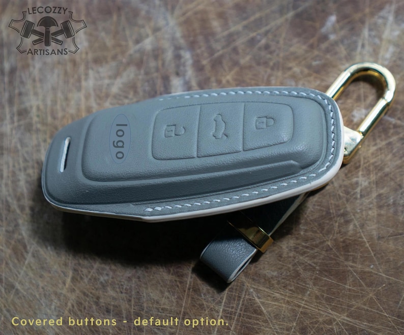 Personalized Leather Key Cover for Audi e-tron GT, Q8, Q4, A6, A7, A8 | Custom Audi Accessory, Handmade Fob Case, Leather Sleeve Car Key image 2