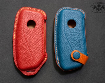 Leather case cover for BMW smart key, Bmw 7 Series Key Shell Remote Case, Bmw 740 X7, 2024 Bmw X5 fob cover, Custom case color for BMW key