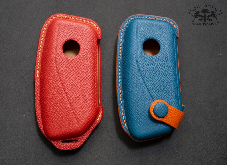 Custodia in pelle per chiave intelligente BMW, custodia per telecomando BMW Serie 7, BMW 740 X7, custodia per telecomando BMW X5 2024, colore personalizzato per chiave BMW immagine 1