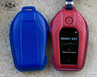 Bmw Series Leather Key Fob Case Cover, Leather Case for BMW LCD Key - Smart Key, 2024 2025 Bmw Car Key Cover, Custom '25 BMW Fob Case Colors