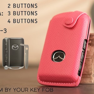  For Mazda Key Fob Cover Leather Smart Key Fob Protector  Compatible with 2019-2023 Mazda cx5 Accessories, Mazda 6, CX-5, CX-30, CX-9  4 Button Beige : Automotive