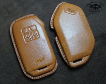 KIA Fob Leather Key Case, Kia Forte, K5 Soul Sportage Sorento, Niro, EV6, EV9, Carnival, Cerato Case Holder, 2024-2025 KIA Leather Keychain