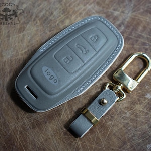 Funda de cuero personalizada para Audi e-tron GT, Q8, Q4, A6, A7, A8 / Accesorio Audi personalizado, funda de cuero para llave de coche hecha a mano