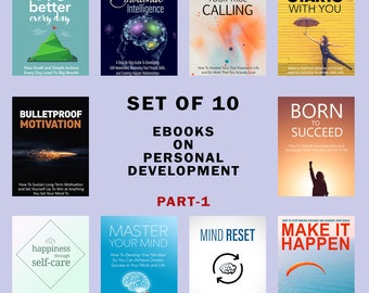 Set of 10 Personal Development PDF Ebooks PART-1, Self-Improvement Books Digital Download