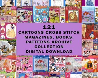 121 Cartoons Cross Stitch Magazines, Books & Patterns Archive PDF | Digital Download