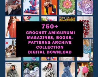 750+ haak- en amigurumi-tijdschriften, boeken, patronen Archiefcollectie PDF digitale download