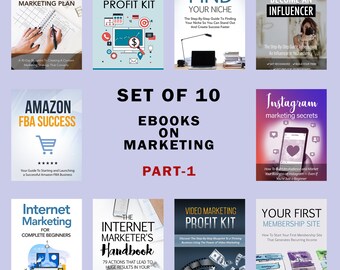 Set of 10 on Marketing PDF Ebooks PART-1, Internet Marketing Books Digital Download