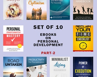 Set of 10 Personal Development PDF Ebooks PART-2, Self-Improvement Books Digital Download