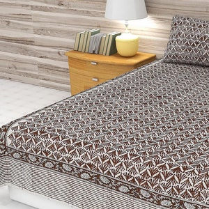 Premium Brown Handmade Kantha Quilt, Unikalny Design Kantha Quilted Bedwear Narzuta Na Łóżko Nadruk Koc Kołdra Kołdra Walentynki Prezent Koc