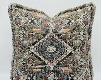 Hand Block Print Baumwolle Kissenbezug, Boho Kissen, Bauernhaus Kissen, Indische Quasten Sofa Dekor